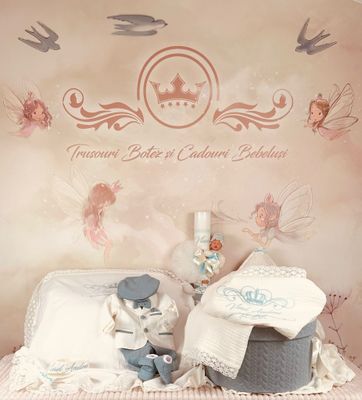 Trusou Botez Personalizat Muselina Regal - Set Biserica Premium