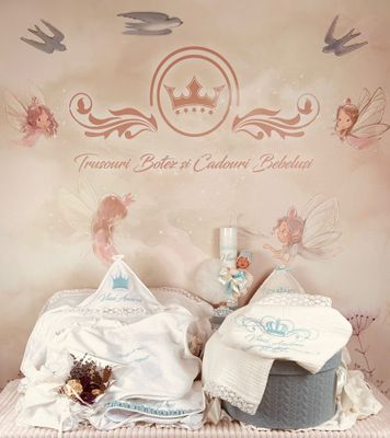 Trusou Botez Personalizat Muselina Regal - Set PremiumMax