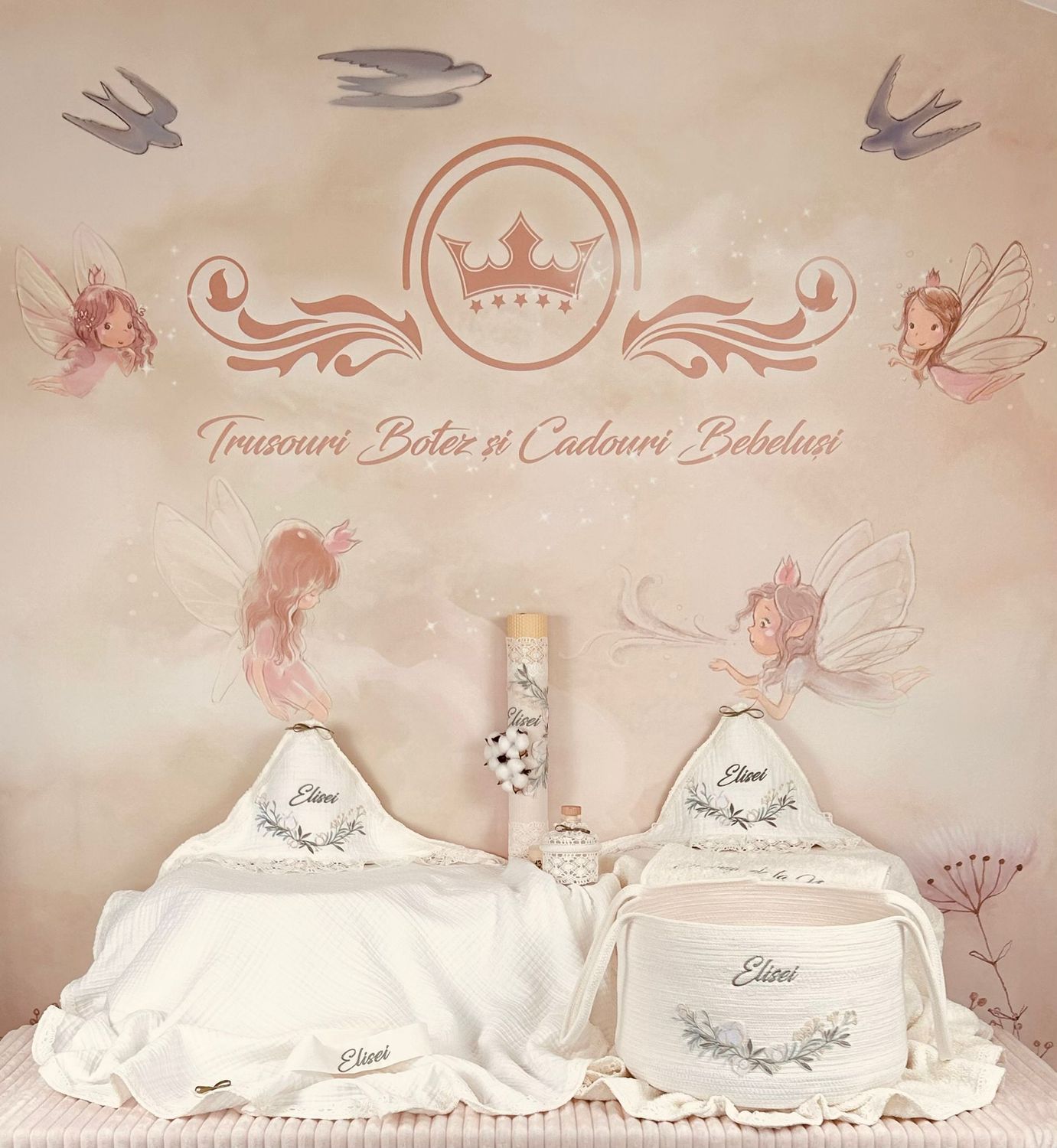 Trusou Botez Muselina Eucalipt - Set Biserica PremiumMax