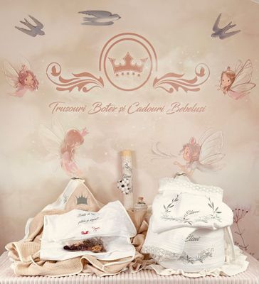 Trusou Botez Muselina Eucalipt - Set Biserica PremiumMax
