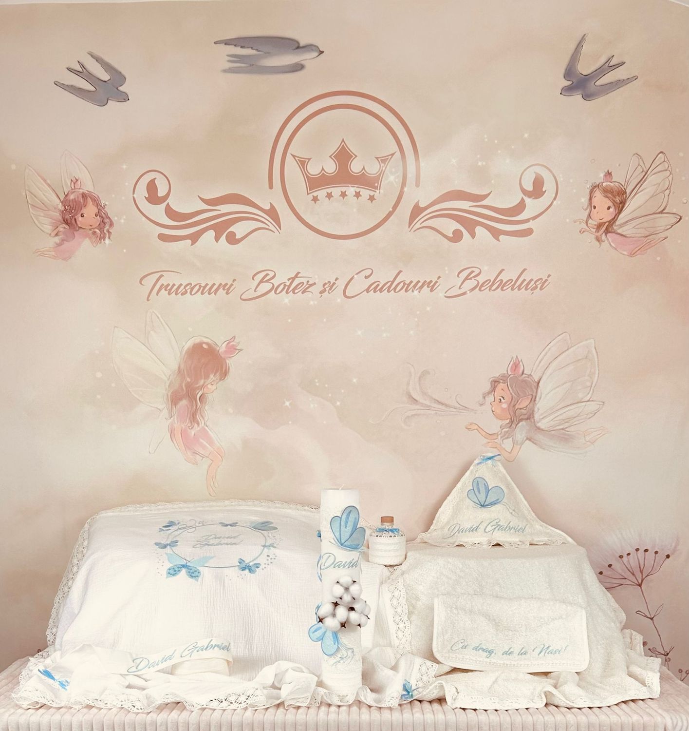 Trusou Muselina cu Fluturi set biserica Premium