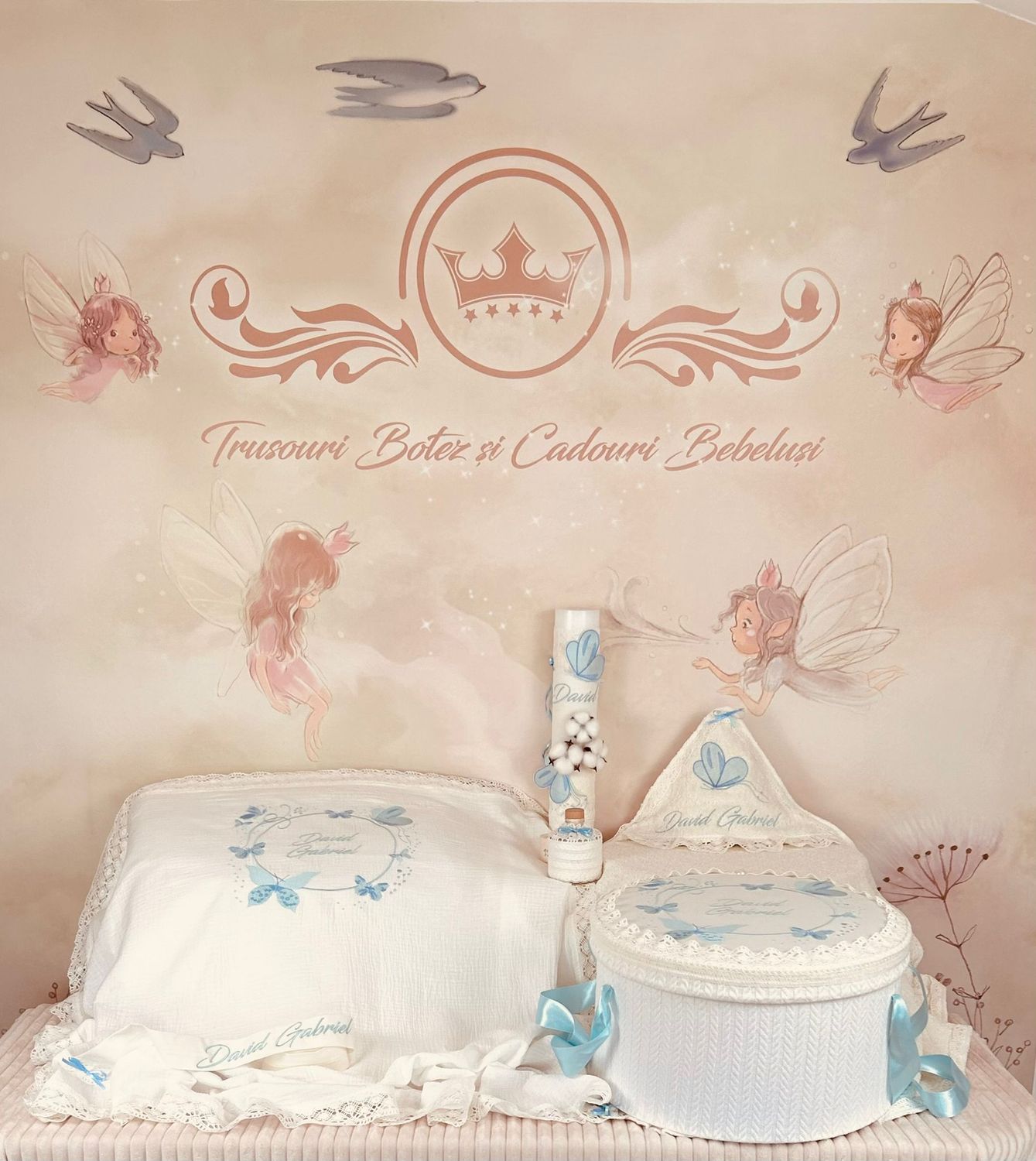 Trusou Muselina cu Fluturi set biserica Premium