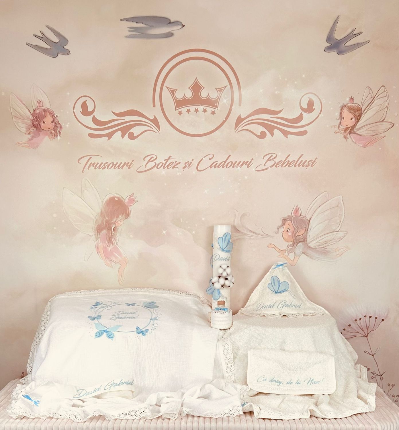 Trusou Muselina cu Fluturi set biserica Premium