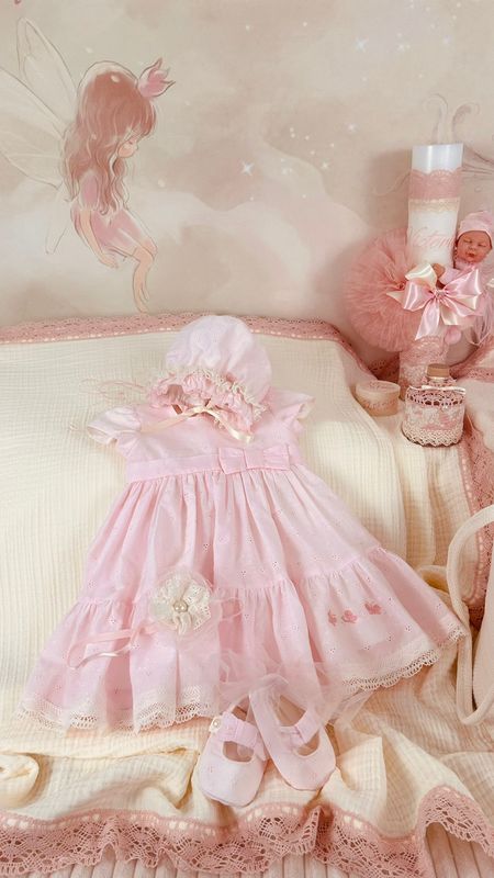 Trusou Botez Muselina Regal Roz set biserica Premium
