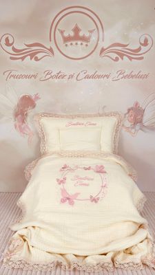 Set Cadou Botez Muselina Fluturi