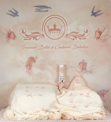 Trusou Botez Muselina Fluturi Emma - Set Biserica Premium