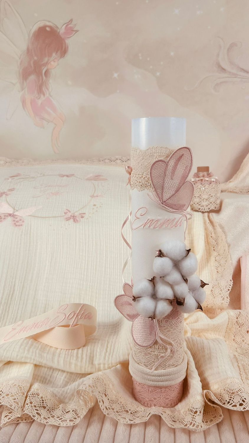 Trusou Botez Muselina Fluturi Emma - Set Biserica Premium