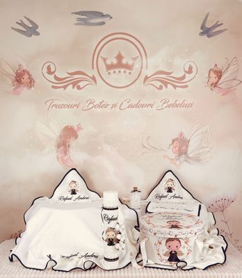 Trusoul Muselina Baietel Ingeras cu cutie - Set Biserica