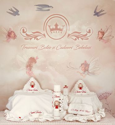 Trusou Botez din MUSELINA Fetita Ingerasa - Set Biserica