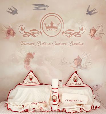 Trusou Botez Personalizat Ingeras Red - Set Biserica