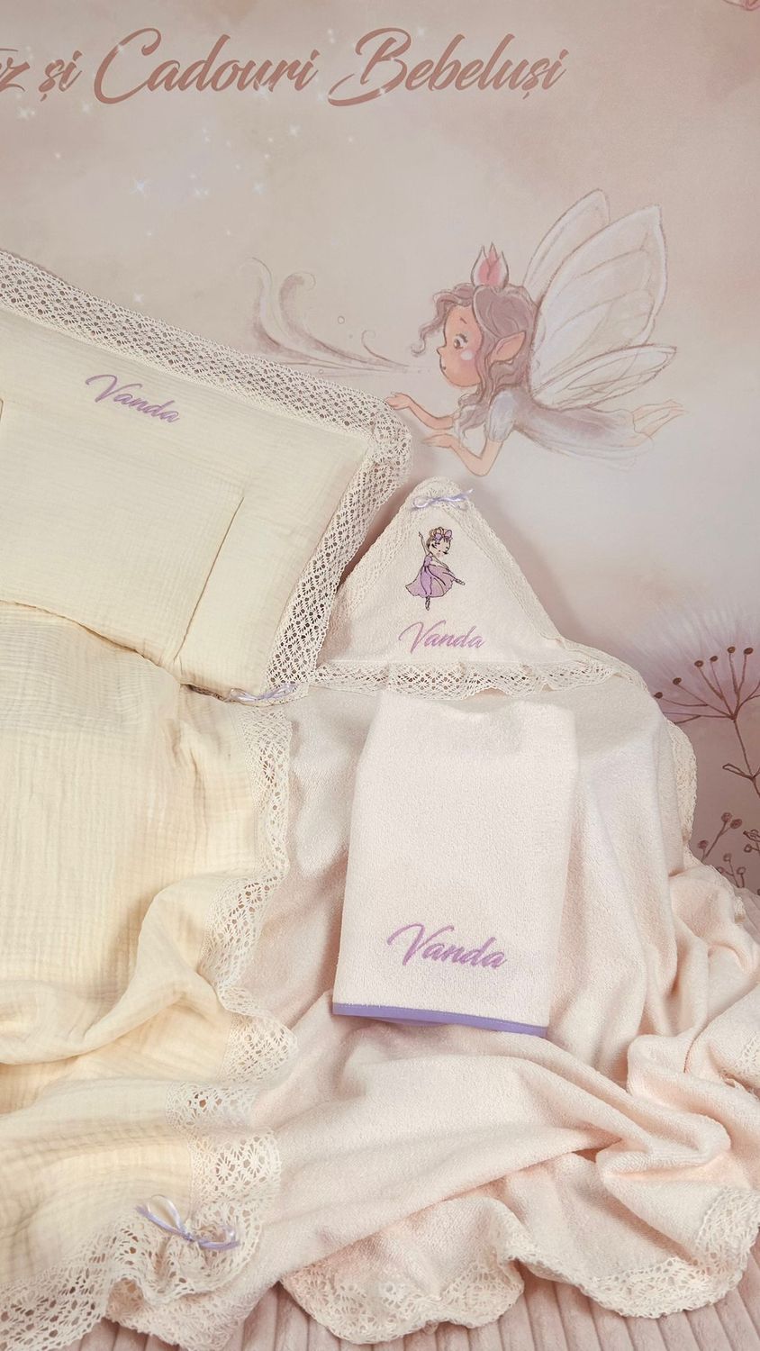 Cos Cadou Botez Muselina Baterina