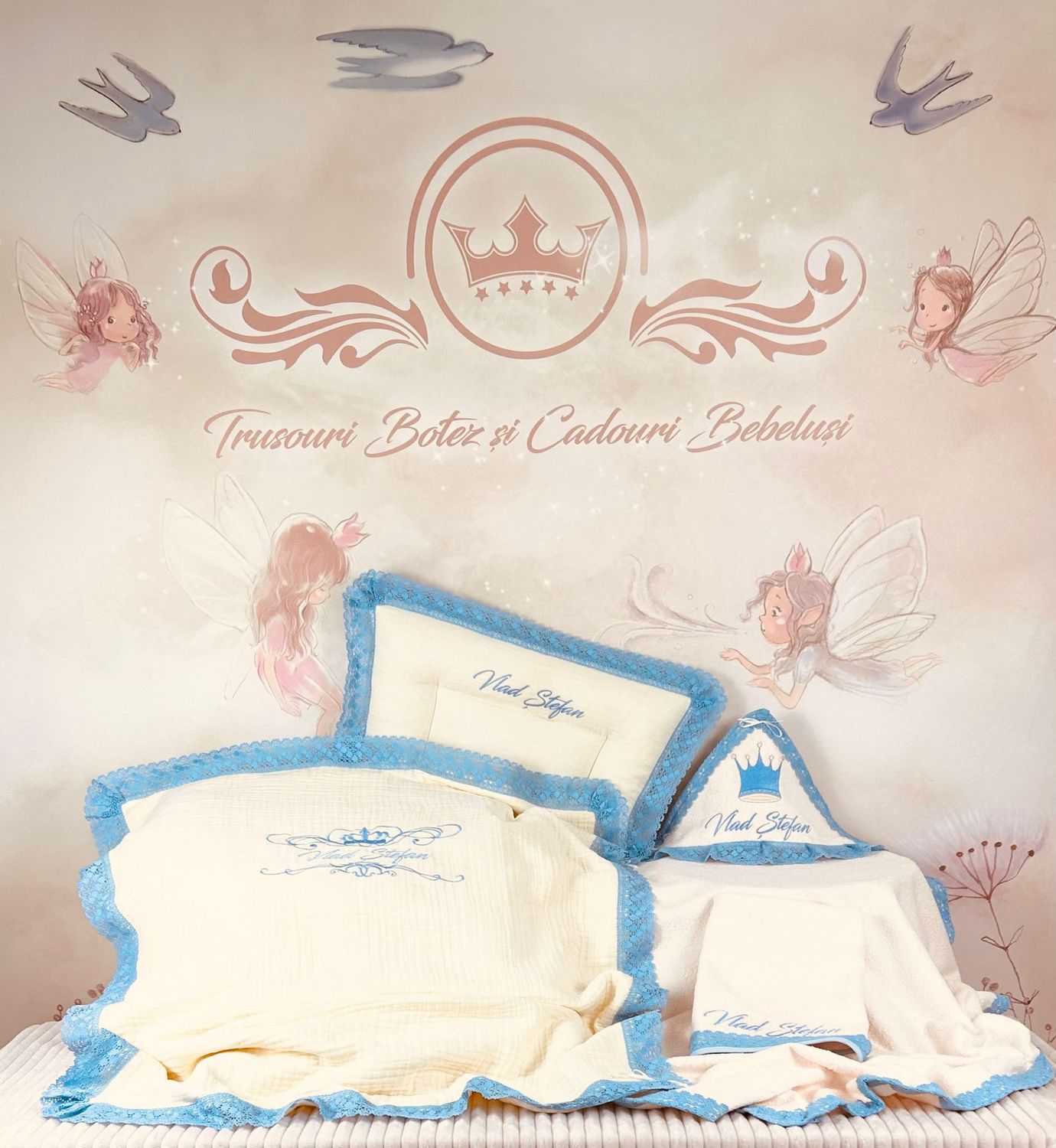 Cos Cadou Botez Muselina Regal