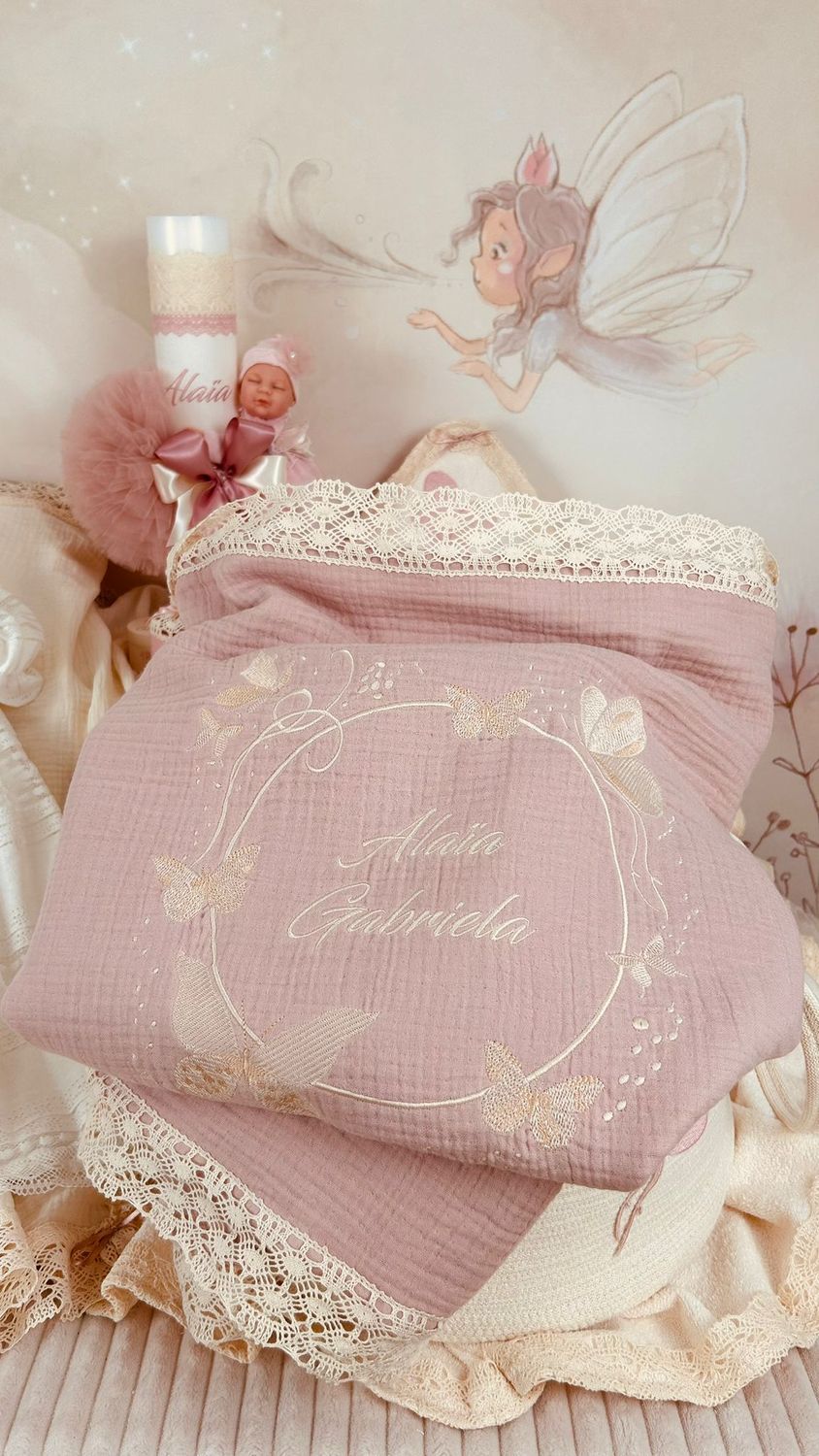 Trusou Muselina Botez Fluturi Alai - Set Biserica Premium
