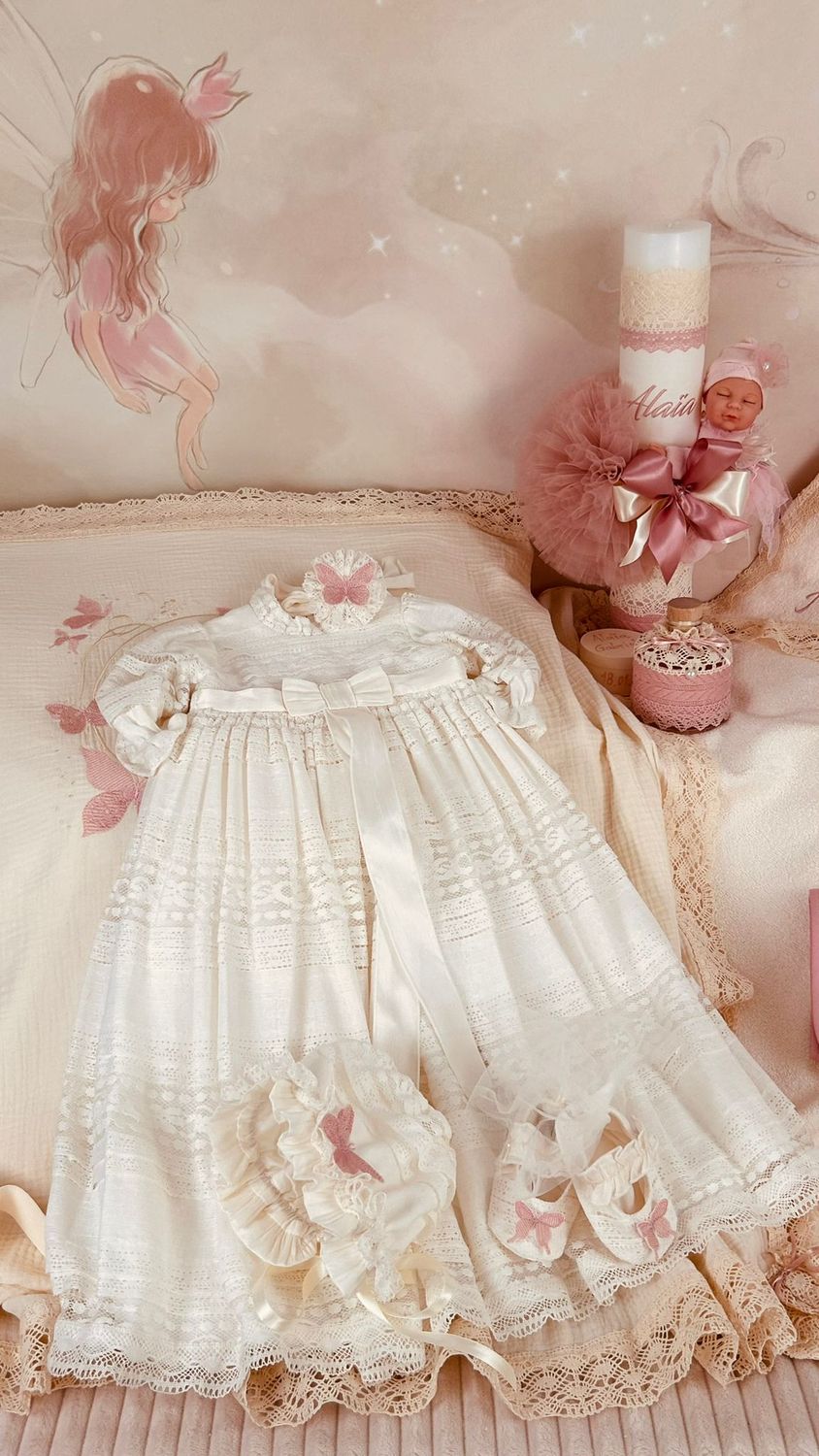 Trusou Muselina Botez Fluturi Alai - Set Biserica Premium
