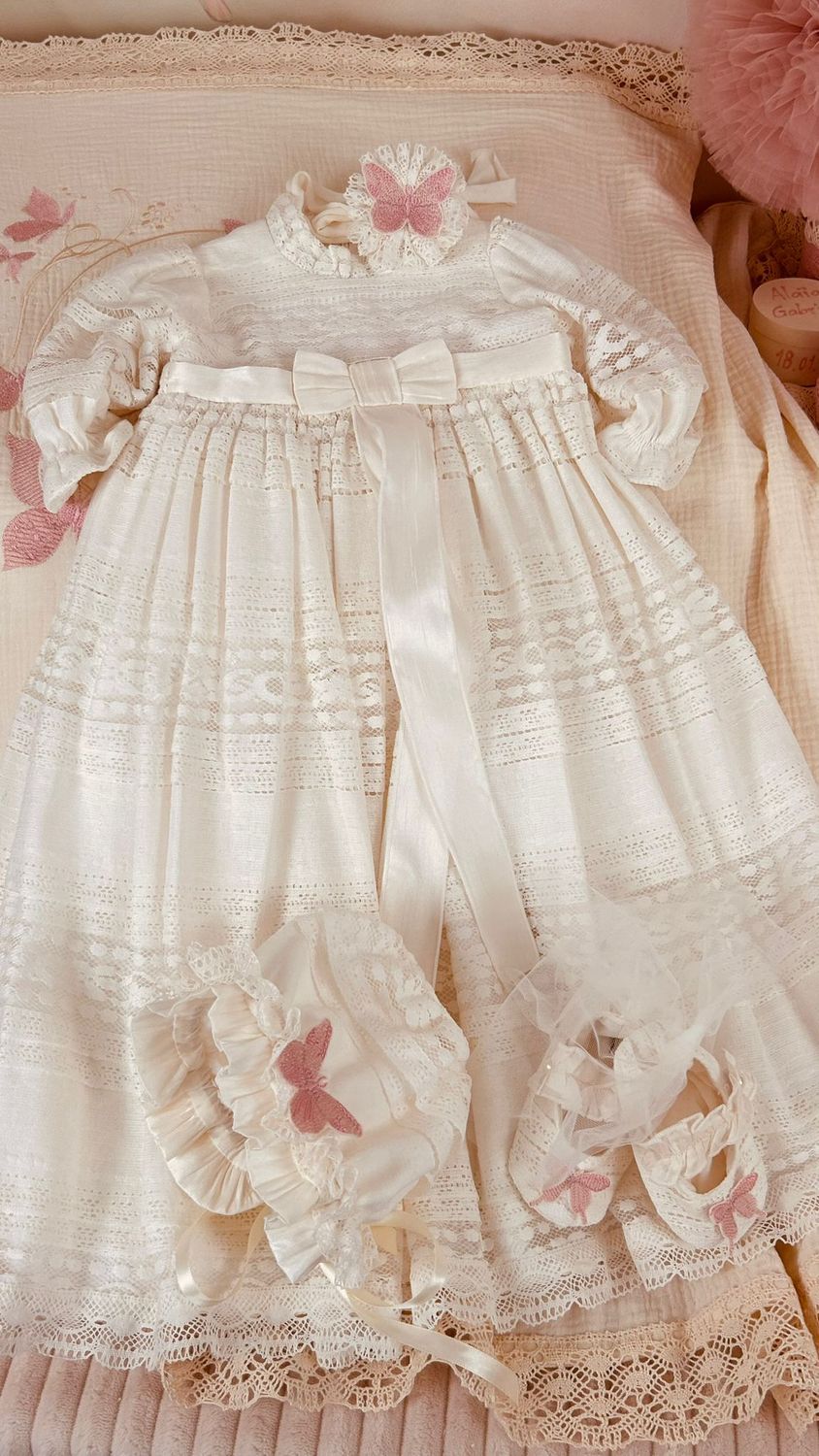 Trusou Muselina Botez Fluturi Alai - Set Biserica Premium
