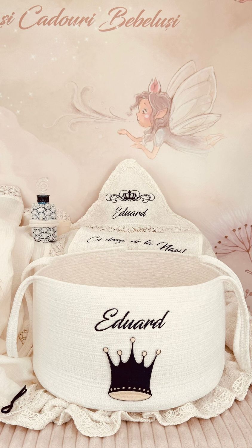 Trusou Botez  Muselina Regal bleumarin - Set Personalizat
