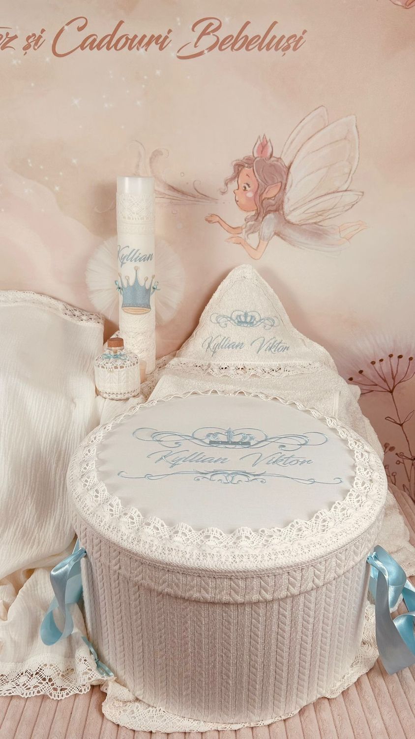 Trusou Botez  Muselina Regal - Set Biserica Personalizat