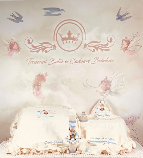 Trusou Muselina Micul Print - Set Biserica Personalizat