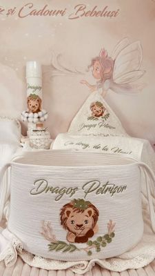 Trusou Botez Personalizat Regele Leu - Set Biserica