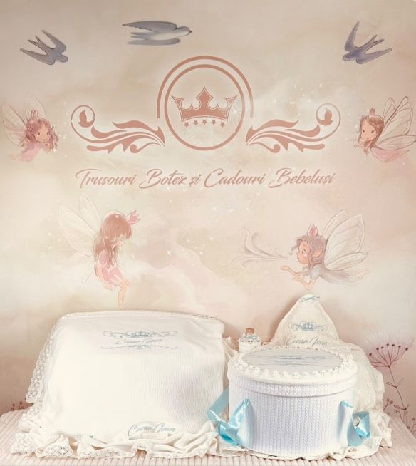 Trusou Botez Muselina Regal - Set Biserica Personalizat