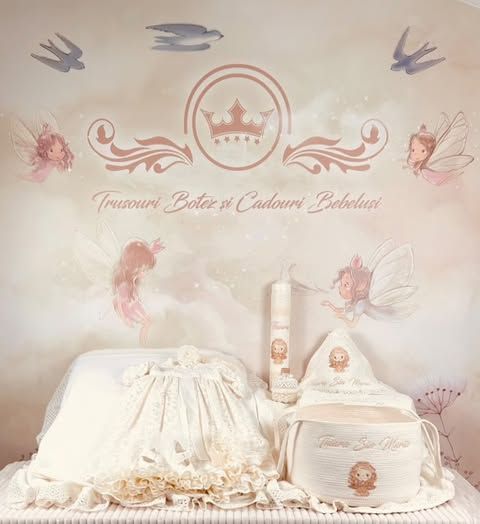 Trusou Muselina Ingerasa - Set Botez Personalizat premium
