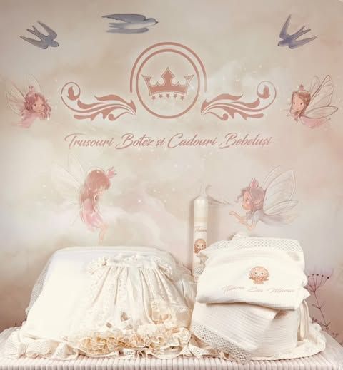 Trusou Muselina Ingerasa - Set Botez Personalizat premium
