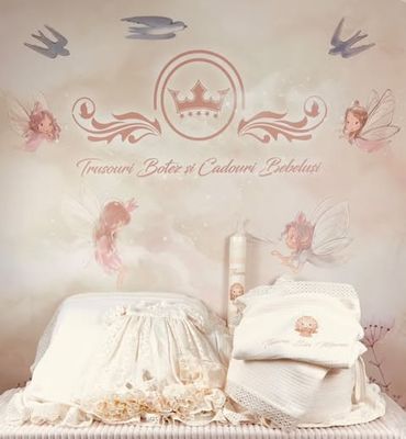 Trusou Muselina Ingerasa - Set Botez Personalizat premium