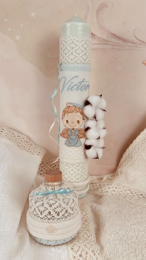 Trusou Botez Muselina Ingeras - Set Biserica Personalizat Premium