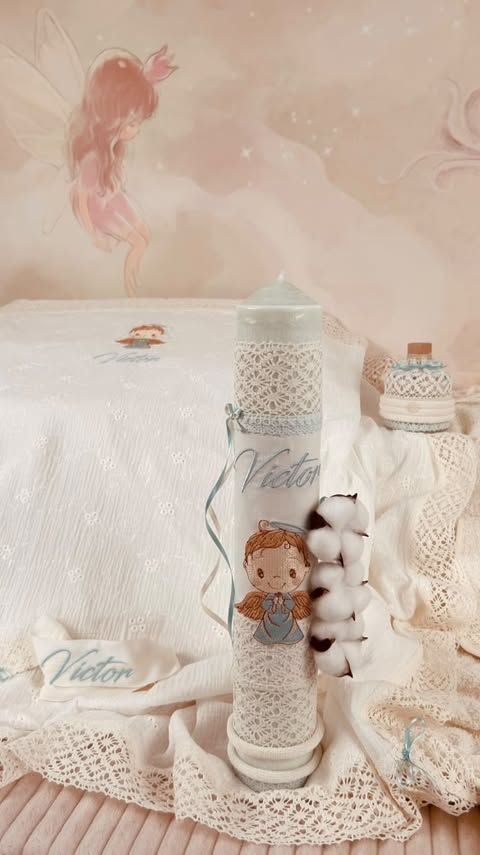 Trusou Botez Muselina Ingeras - Set Biserica Personalizat Premium