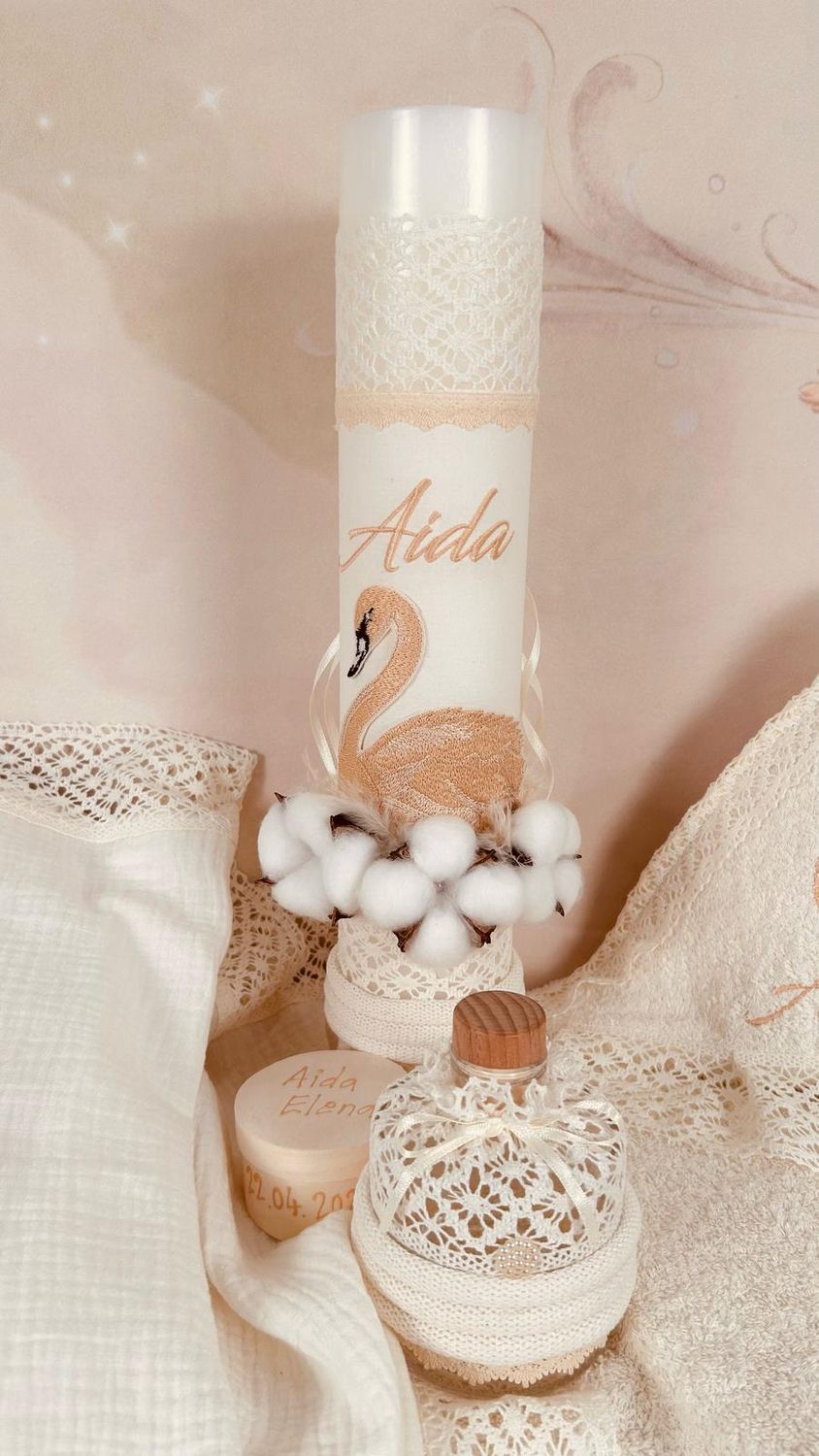 Trusouri Muselina Lebada All Ivory - Set Biserica Personalizat