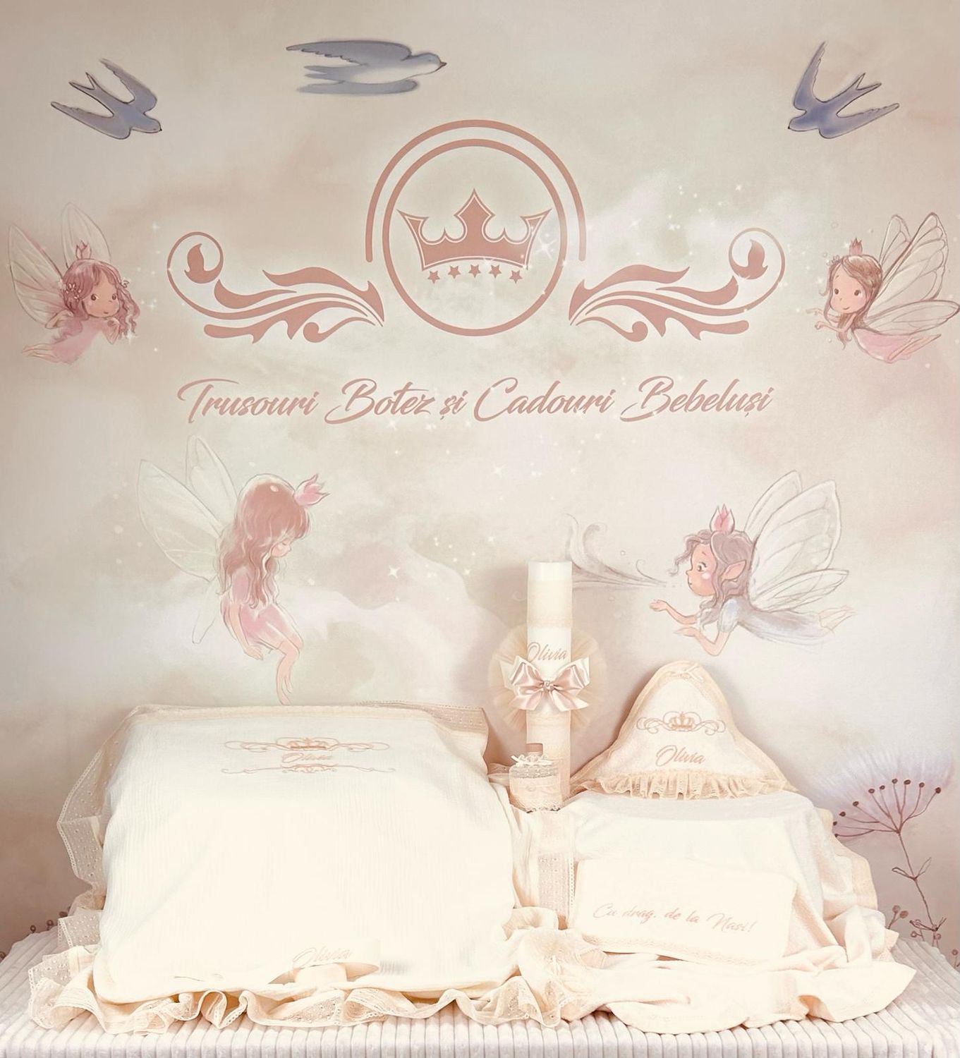 Trusou Muselina Regal All ivory set biserica personalizat