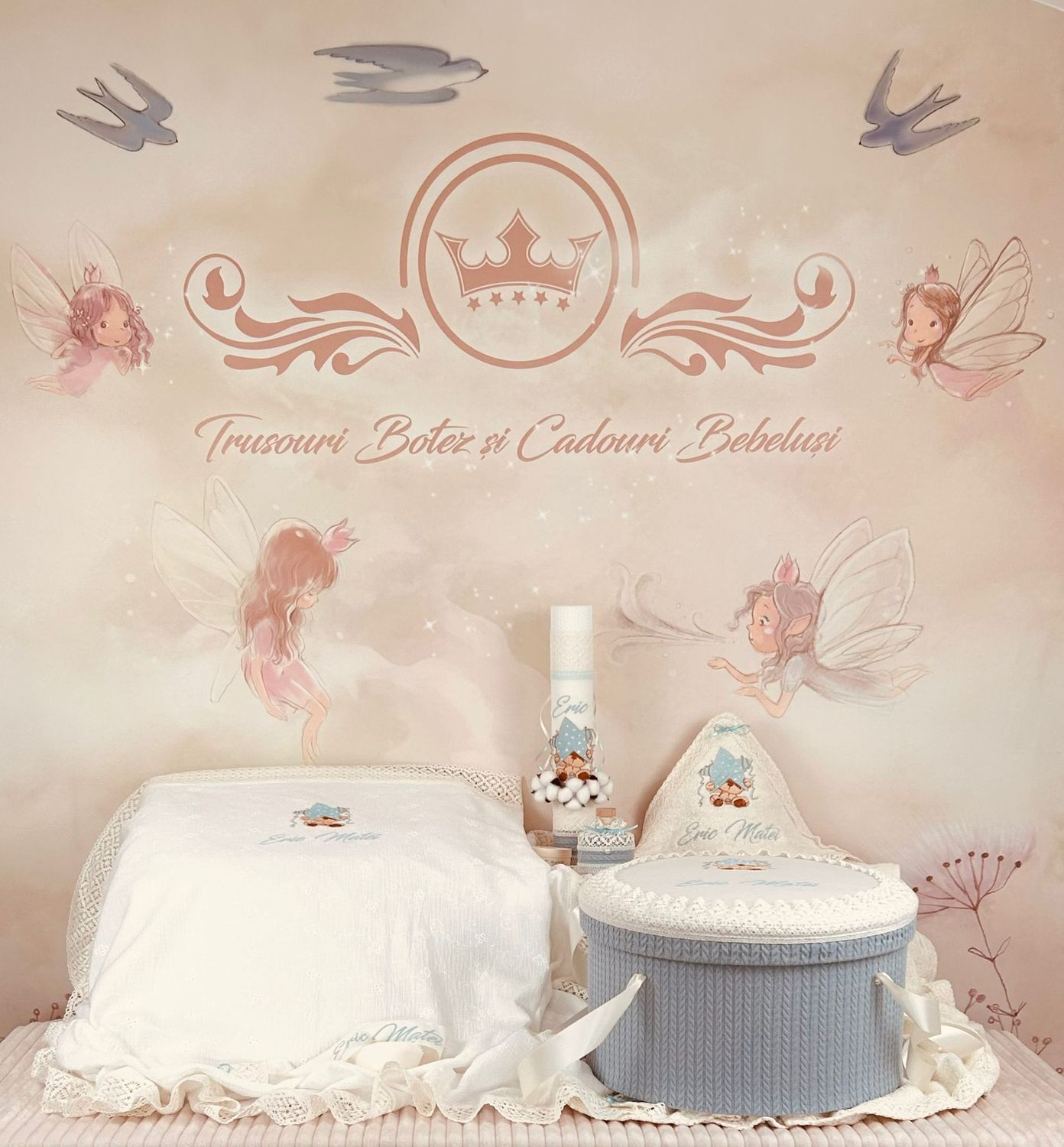 Trusou Botez Muselina Urs cu Stea - Set Biserica TOP Premium