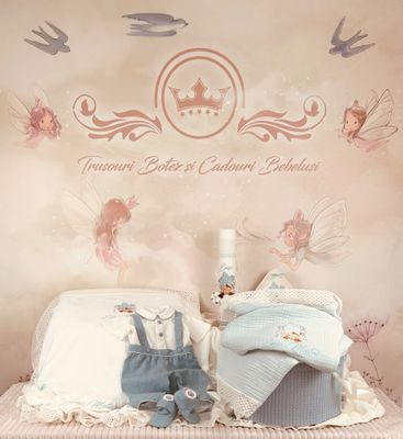 Trusou Botez Muselina Urs cu Stea - Set Biserica TOP Premium