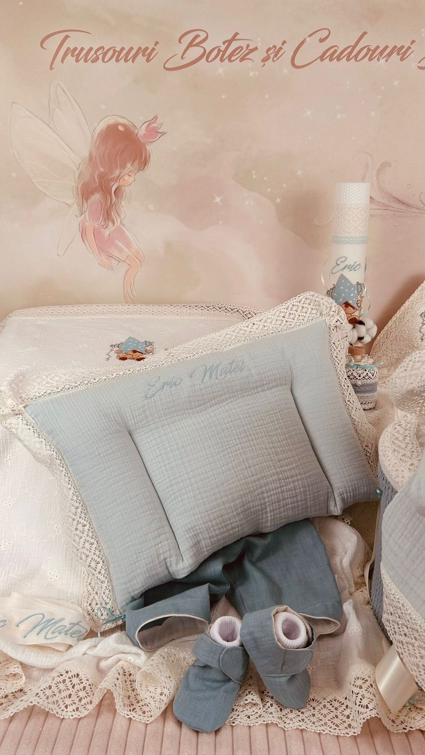 Trusou Botez Muselina Urs cu Stea - Set Biserica TOP Premium