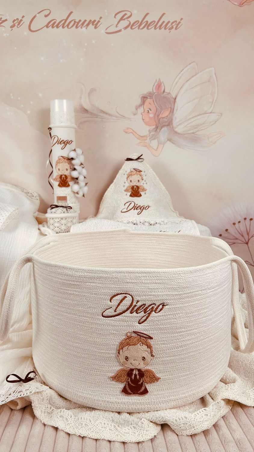 Trusou Botez Personalizat Ingeras  Maro new - Set Biserica Premium