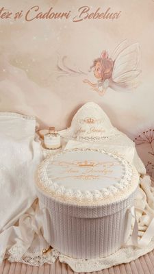 Trusou Botez Muselina Regal all ivory- Set Biserica Personalizat