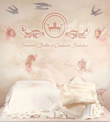 Trusou Botez Muselina Regal all ivory- Set Biserica Personalizat