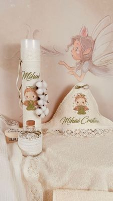 Trusou Botez Muselina Ingeras verde - Set Biserica