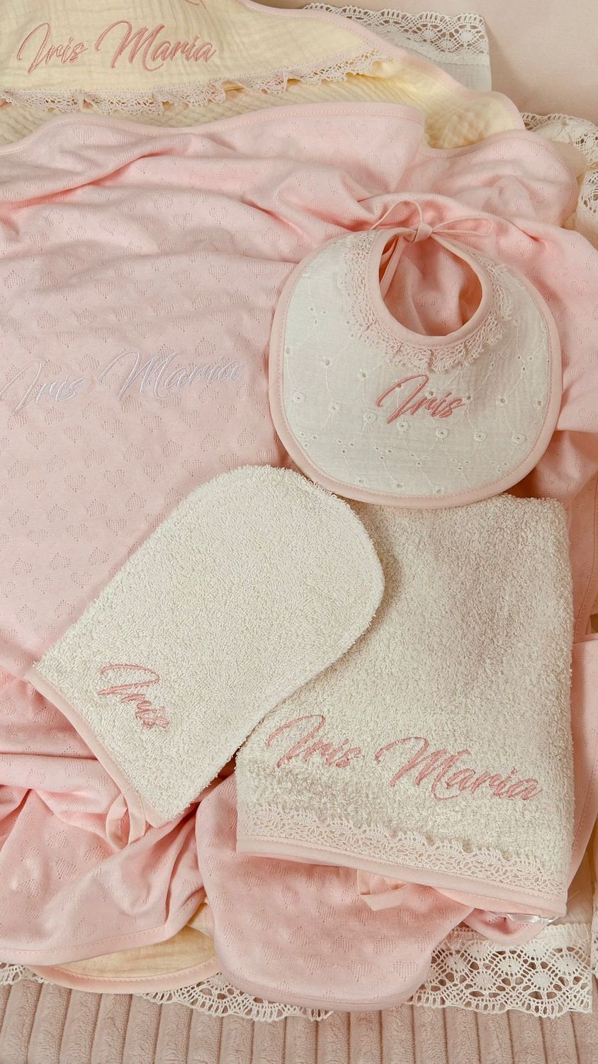 Trusou Botez Muselina Bumbac si Fluturi Iris Set Biserica PremiumMax