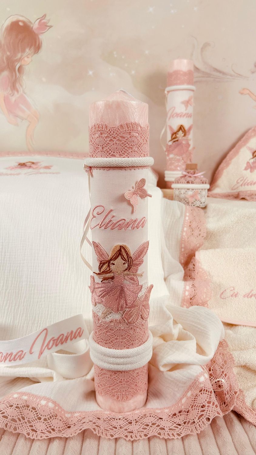 Trusou Botez Muselina Zana Fluturas  - Set Botez Premium
