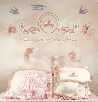Trusou Botez Muselina Zana Fluturas  - Set Botez Premium