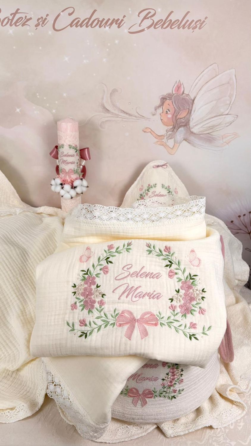 Trusou Botez Muselina Spanish girl - Set Biserica Premium