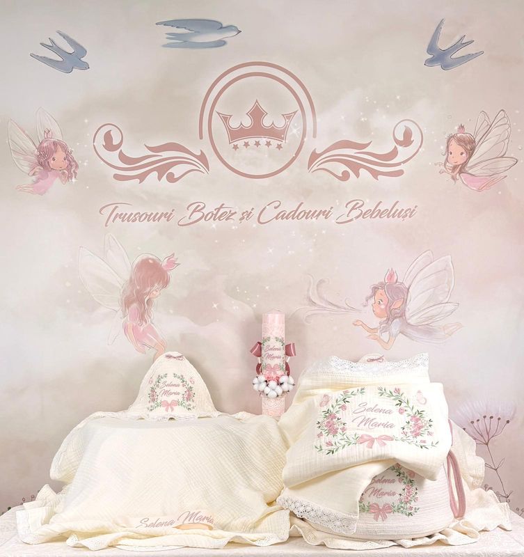 Trusou Botez Muselina Spanish girl - Set Biserica Premium Trusou Botez Muselina Spanish girl - Set Biserica Premium