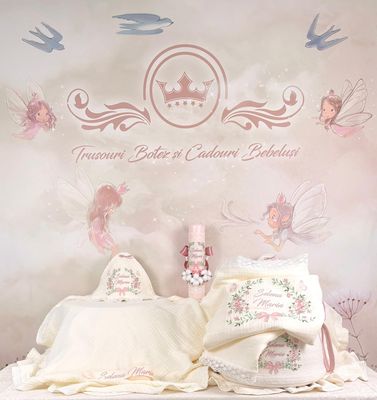 Trusou Botez Muselina Spanish girl - Set Biserica Premium Trusou Botez Muselina Spanish girl - Set Biserica Premium