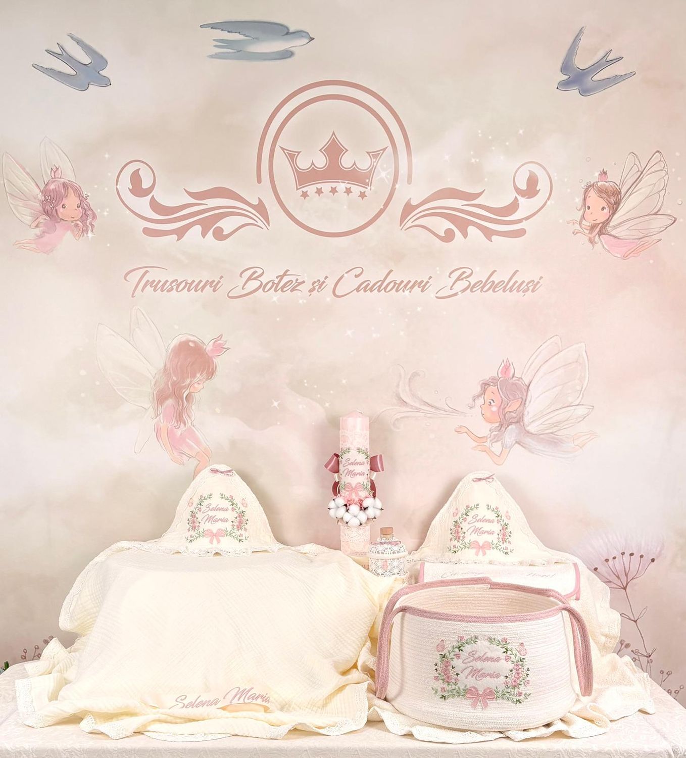 Trusou Botez Muselina Spanish girl - Set Biserica Premium