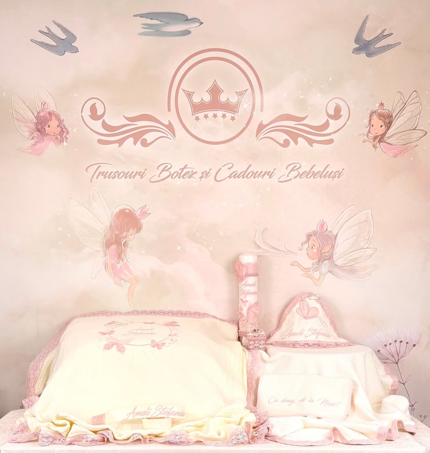 Trusou Botez Fluturi - Set Biserica Personalizat