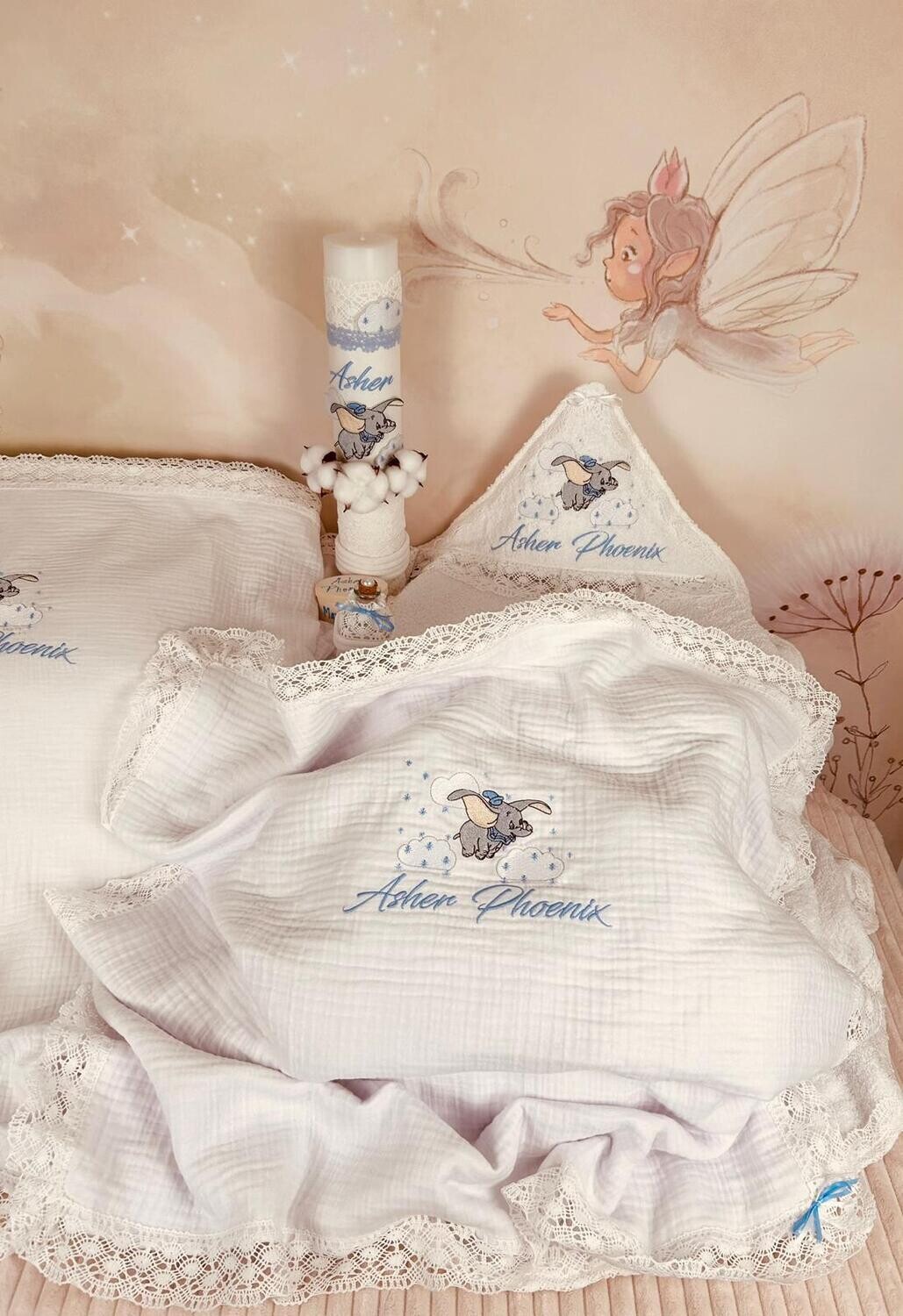 Trusou Botez Muselina Elefant - Set Biserica