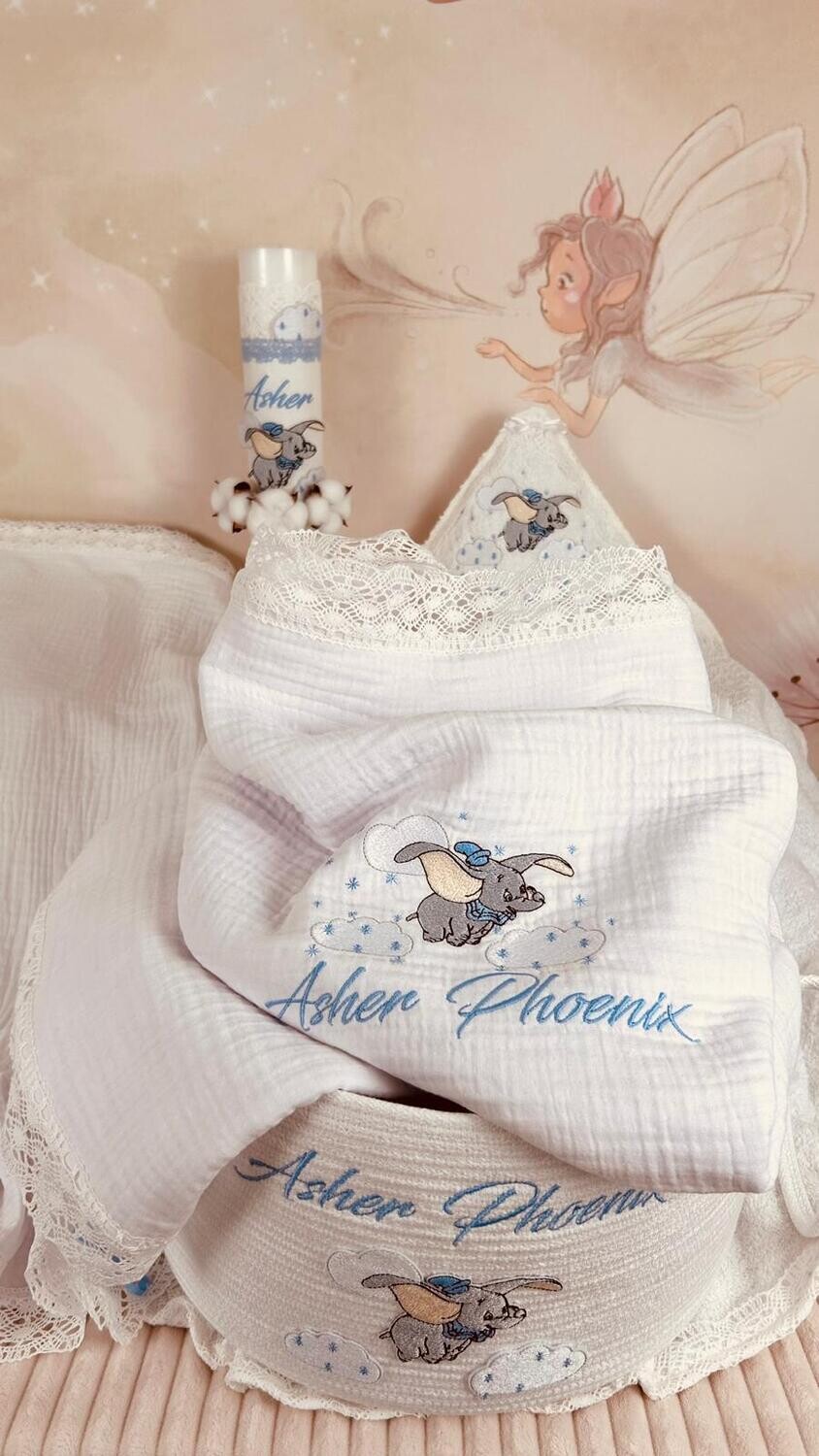 Trusou Botez Muselina Elefant - Set Biserica