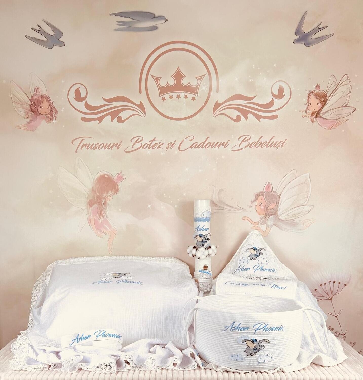 Trusou Botez Muselina Elefant - Set Biserica