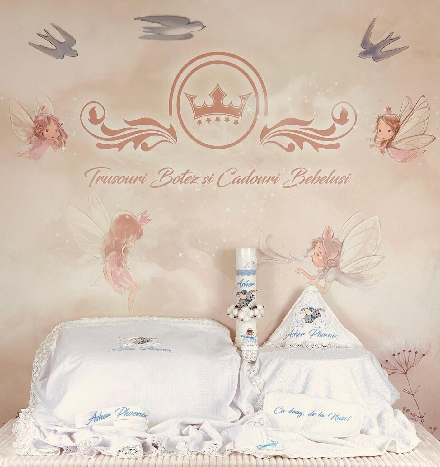 Trusou Botez Muselina Elefant - Set Biserica